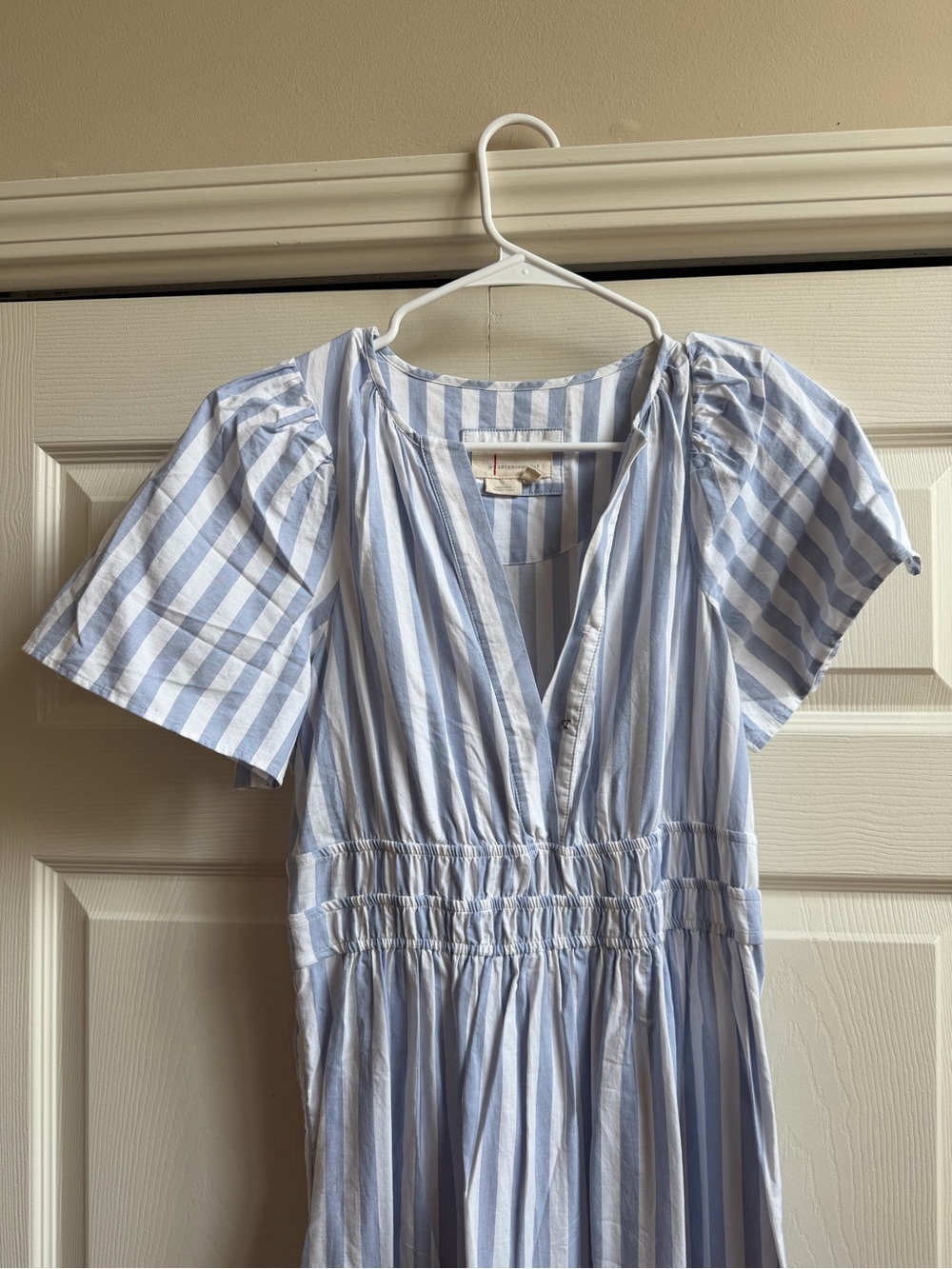 NWOT Anthropologie Somerset Blue Striped Women's Maxi Dress rare pattern - Picture 2 of 6